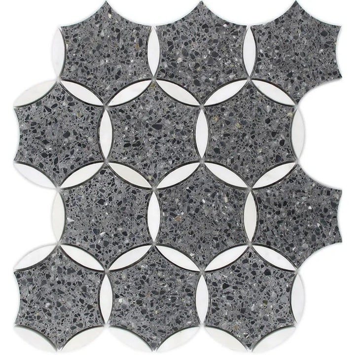 Apollo Tile Stellare Charcoal Gray, Black 12-in x 13-in Honed Natural stone Marble Mosaic Floor and Wall Tile product image