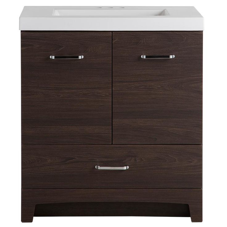 Stancliff 31 in. W x 19 in. D Bathroom Vanity in Elm Sky with Cultured Marble Vanity Top in White with White Sink