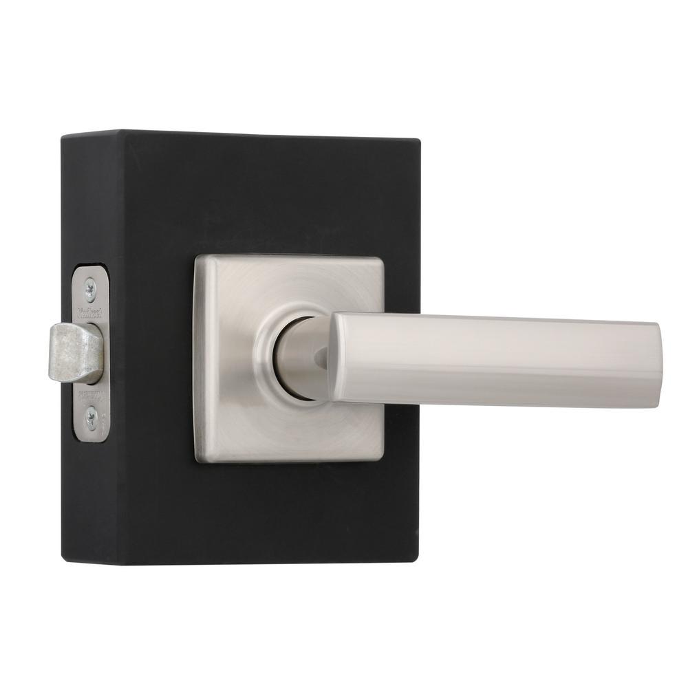 Vedani Square Satin Nickel Passage Hall/Closet Door Lever - Super Arbor