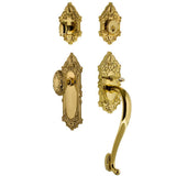 Victorian Plate 2-3/8 in. Backset Satin Nickel S Grip Entry Set Victorian Knob - Super Arbor