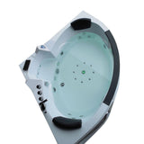 Sant'Angels 59 in. Acrylic Center Drain Corner Alcove Whirlpool Bathtub in White - Super Arbor