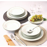 12-Piece Traditional Gold rim and white Porcelain Dinnerware Set (Service for 4)