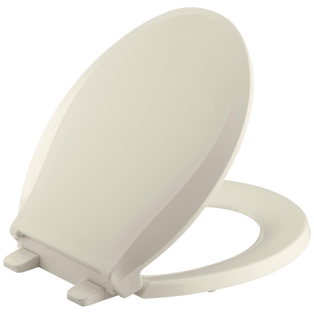 Cachet Quiet-Close Round Closed Front Toilet Seat with Grip-Tight Bumpers in White - Super Arbor