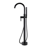 Athena Single-Handle Floor-Mounted Roman Tub Faucet with Hand Shower in Brushed Nickel