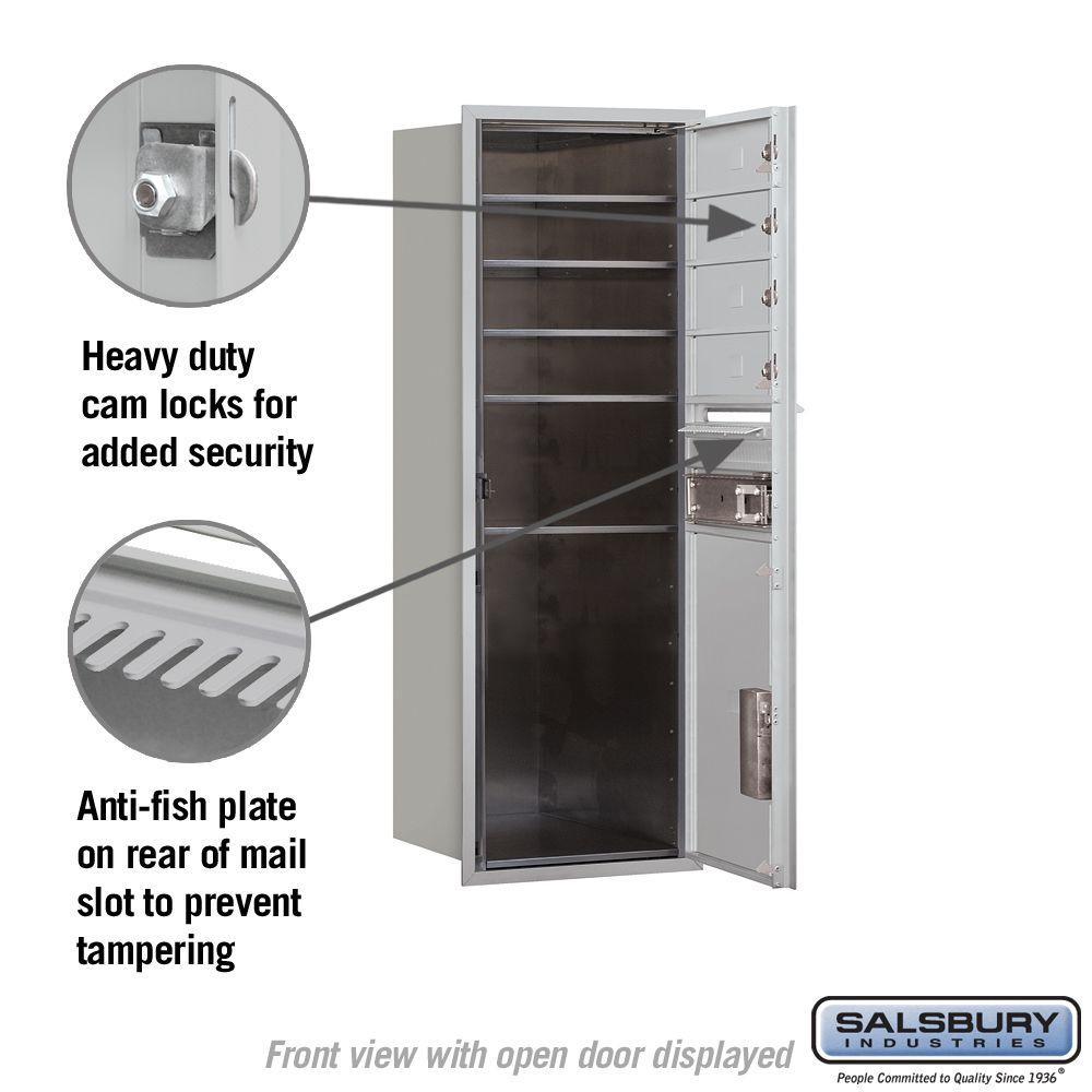 41 in. H x 16 3/4 in. W Aluminum Front Loading 4C Horizontal Mailbox with 4 MB1 Doors/1 PL5 - Super Arbor