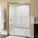 Crestfield 60 in. x 58-1/8 in. Traditional Semi-Frameless Sliding Bathtub Door in Bronze and 1/4 in. (6mm) Clear Glass - Super Arbor