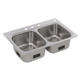 Verse Drop-In Stainless Steel 33 in. 4-Hole Double Bowl Kitchen Sink - Super Arbor