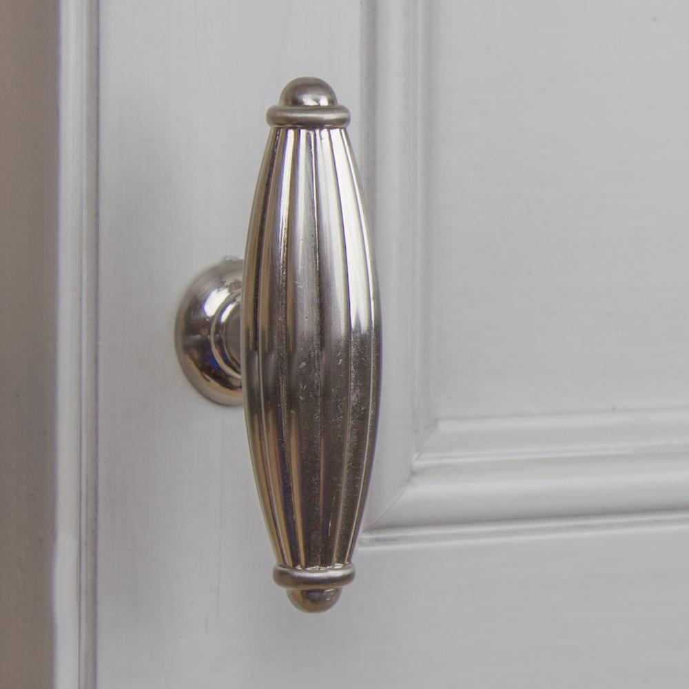 2-1/2 in. Satin Nickel Fluted Cabinet Drawer Knobs (10-Pack) - Super Arbor