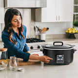 6 Qt. Black Slow Cooker with Touchpad Controls and Keep Warm Setting