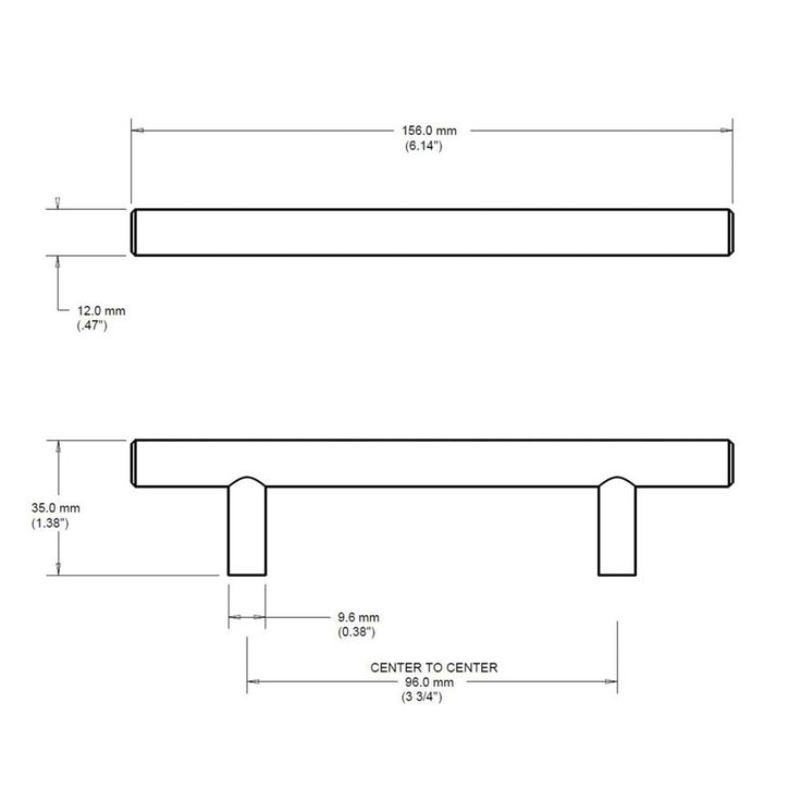 3 in. (76 mm) Flat Black Bar Drawer Pull (4-Pack)