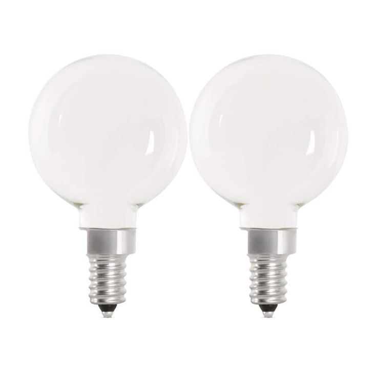 Feit Electric 60-Watt Equivalent G16.5 Candelabra Dimmable Filament ENERGY STAR White Glass LED Light Bulb, Daylight (2-Pack)