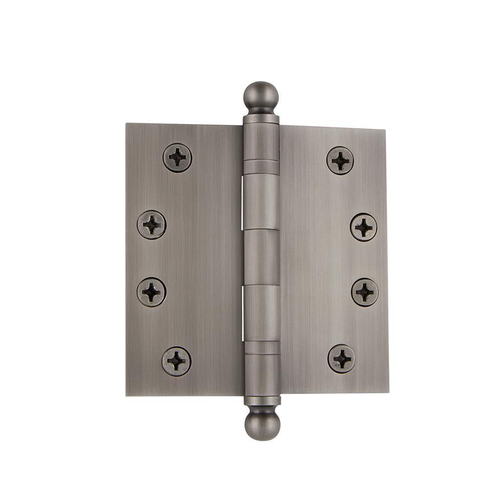 4 in. Ball Tip Heavy Duty Hinge with Square Corners in Timeless Bronze - Super Arbor