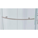 Glamour 34 in. x 76.40 in. Corner Drain Corner Shower Kit in Satin Nickel and White - Super Arbor
