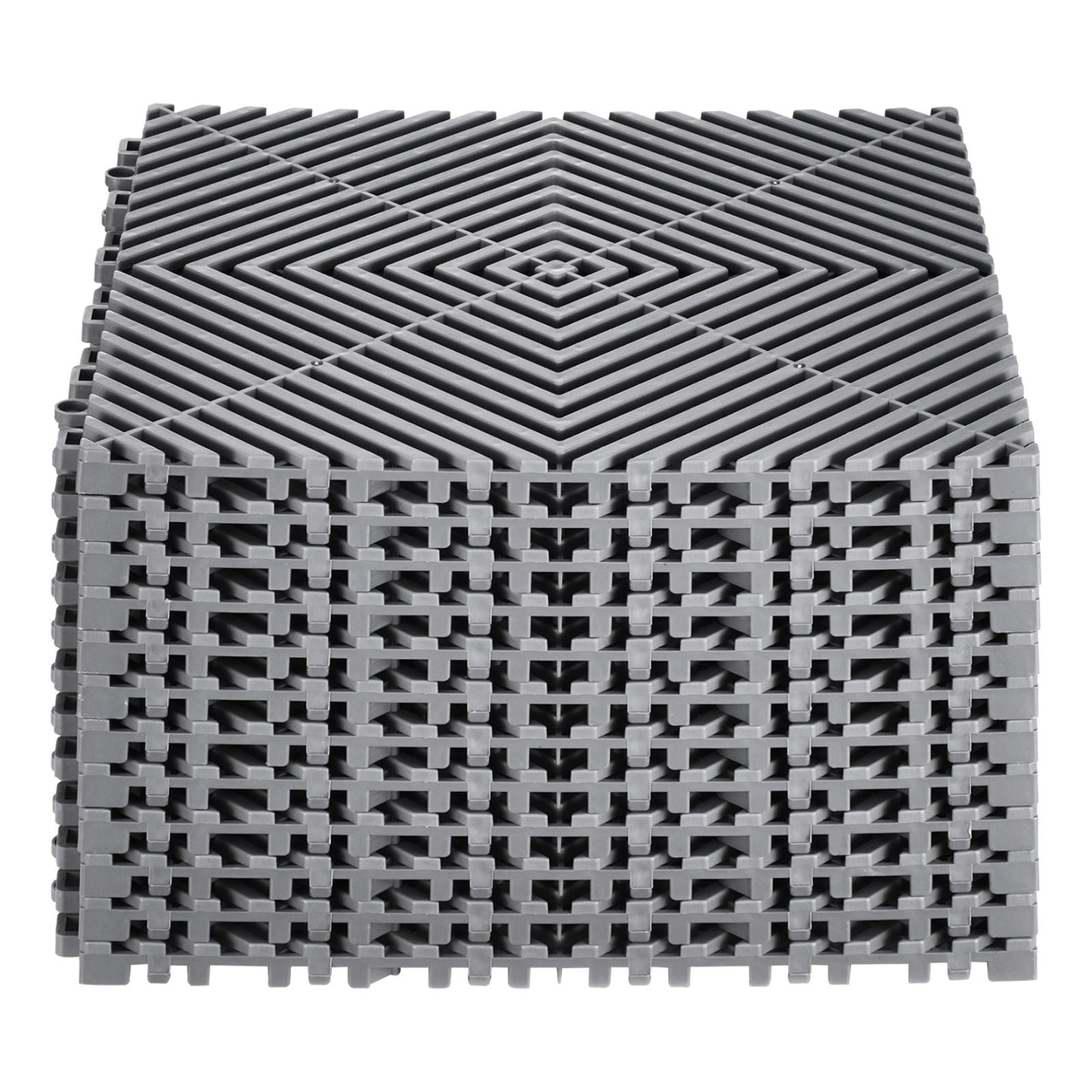 Angel Sar 12 Pcs Interlocking Drainage Mat Modular Interlocking Cushion 12Inch with Non Slip Gray PP Drainage Floor Tile and Shower Mat for Garage Garden Kitchen and Outdoor product image
