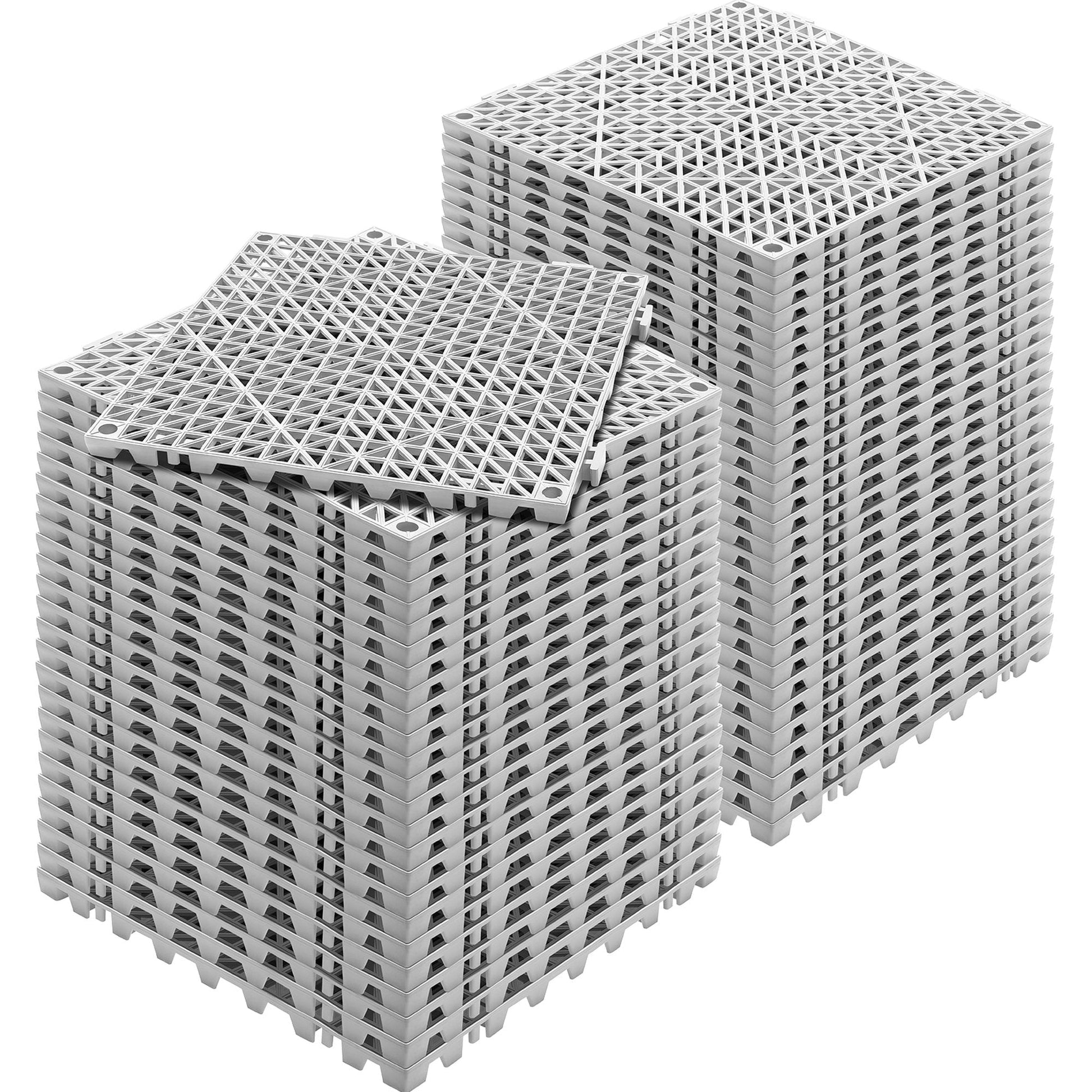 Angel Sar 55 Pcs Interlocking Tile Grey Drainage Tile 12in Splicing with Soft PVC Interlocking Floor Tile and Non Slip Drainage Holes for Restroom Bathroom Kitchen Pool and Wet Area Featuring Reliable Interlocking Tile for Safe Floor Drainage product image