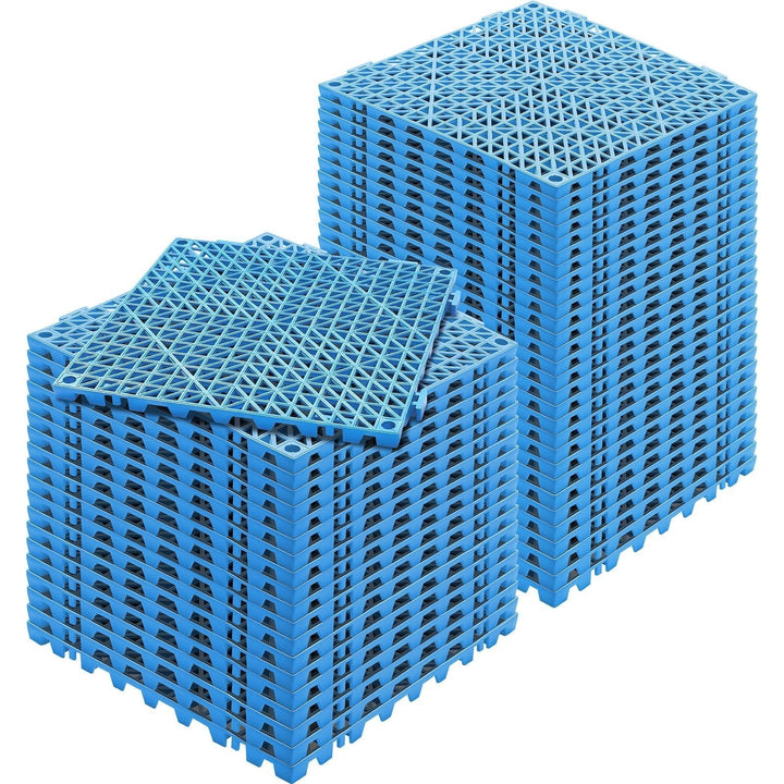 Angel Sar 50 Pcs Interlocking Tile 12Inches Drainage Tile with Soft PVC Interlocking Tile Non Slip Drainage Holes for Restroom Bathroom Kitchen Pool and Wet Areas product image