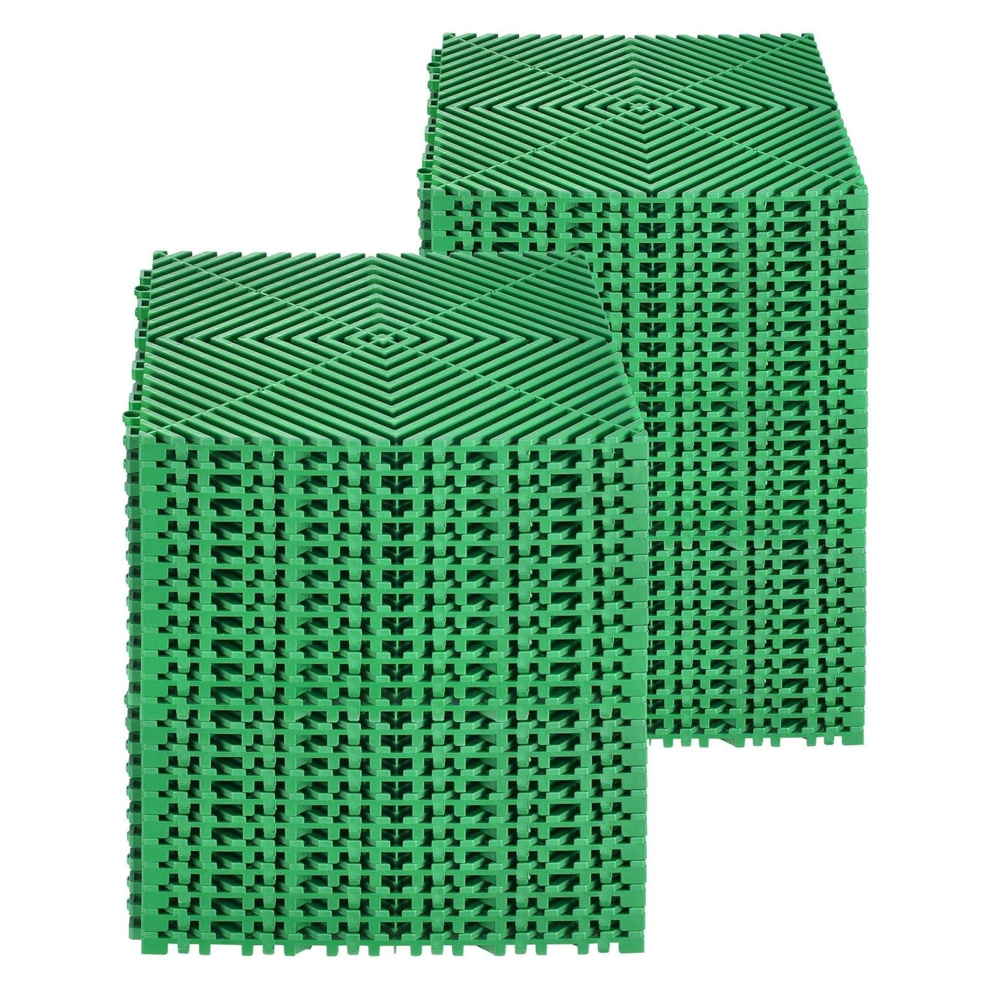 Angel Sar 50 Pcs Interlocking Drainage Mat 12Inches Modular Cushion with Non Slip Green PP Drainage Floor Tile for Garage Garden Kitchen and Outdoor product image