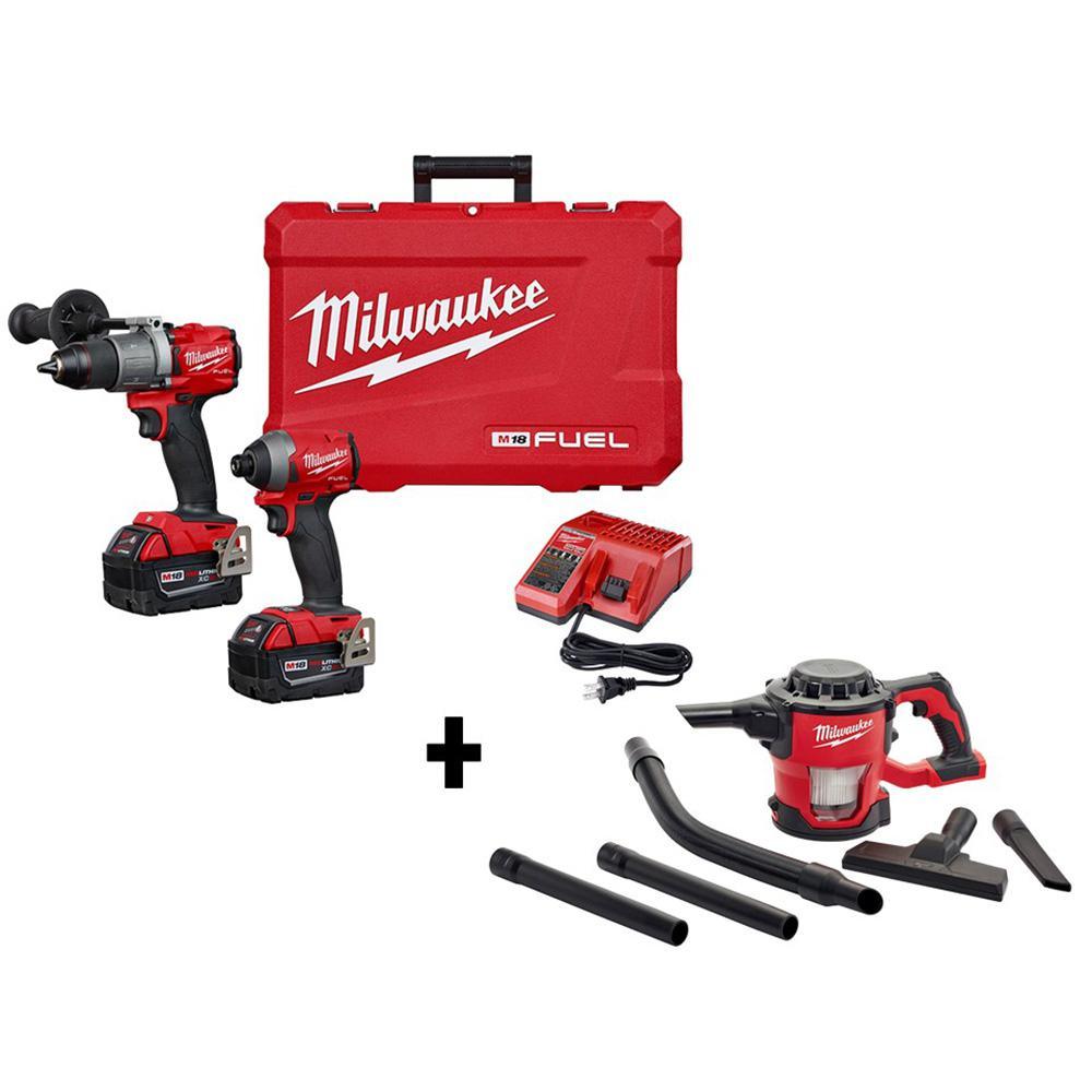 M18 FUEL 18-Volt Lithium-Ion Brushless Cordless Hammer Drill and Impact Driver Combo Kit (2-Tool) with Free FUEL Jigsaw - Super Arbor