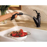 Marielle Single-Handle Pull-Out Sprayer Kitchen Faucet in Tuscan Bronze - Super Arbor