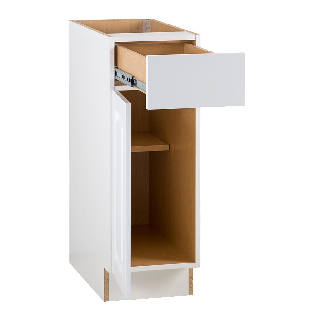 Benton Assembled 12x34.5x24.5 in. Base Cabinet with Soft Close Full Extension Drawer in White - Super Arbor
