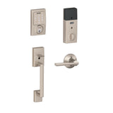 Century Satin Nickel Sense Smart Door Lock with Latitude Lever Door Handleset - Super Arbor