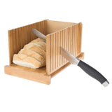 Adjustable Bamboo Knife Guide and Board for Bread Cutting