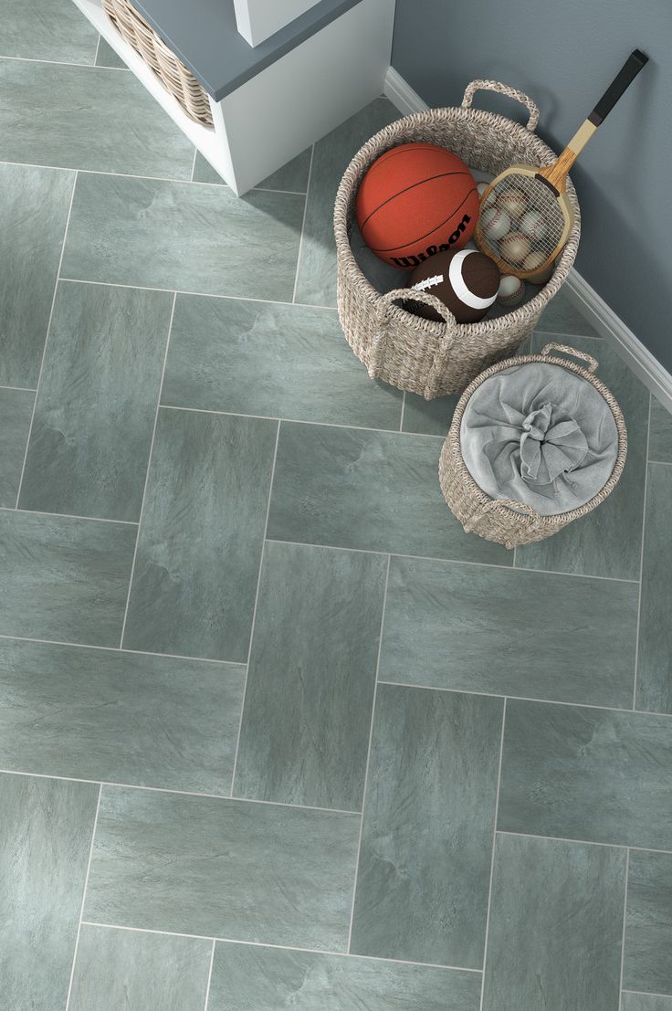 Style Selections Symphony Gray 4-mil x 12-in W x 24-in L Groutable Water Resistant Peel and Stick Luxury Vinyl Tile Flooring