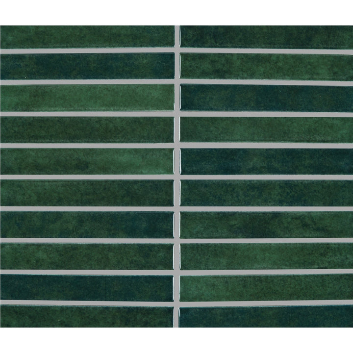 Daltile Handcrafted Artistry Emerald 10-in x 12-in Glossy Ceramic Handcrafted look Mosaic Wall Tile product image