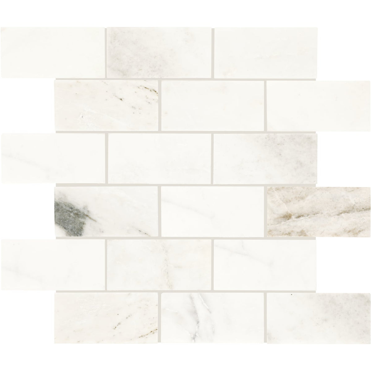 Daltile Genuine Stone White Ember 11-in x 13-in Honed Natural stone Marble Marble look Mosaic Floor and Wall Tile product image