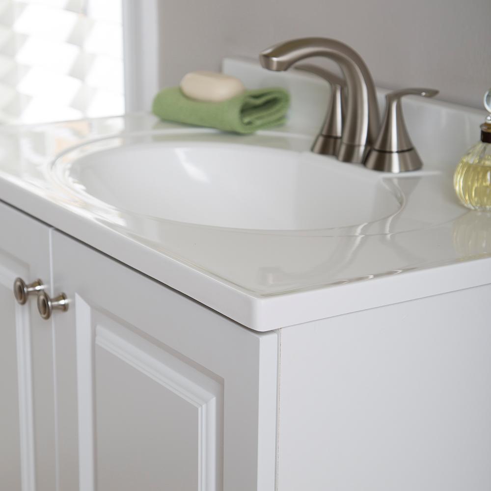 Lancaster 30 in. W Bath Vanity in White with Cultured Marble Vanity Top in White - Super Arbor