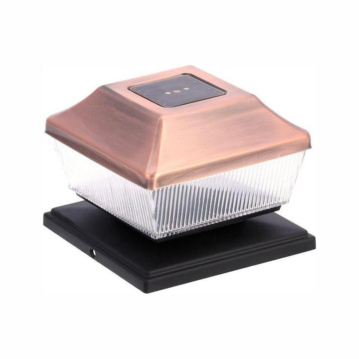 Solar Copper Outdoor Integrated LED Post Cap Deck Light (2-Pack)