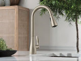 Moen Georgene Spot Resist Stainless 1-Handle Deck Mount Pull-Down Handle/Lever Commercial/Residential Kitchen Faucet (Deck Plate Included)