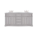 Fremont 72 in. W x 22 in. D Double Vanity in White with Granite Vanity Top in Grey with White Sink - Super Arbor