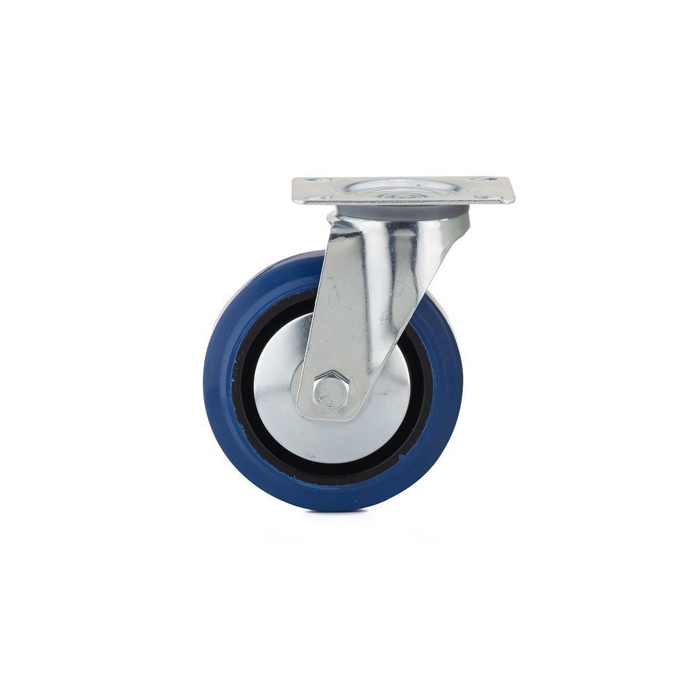 4-29/32 in. Blue Swivel Without Brake plate Caster, 220.5 lb. Load Rating - Super Arbor