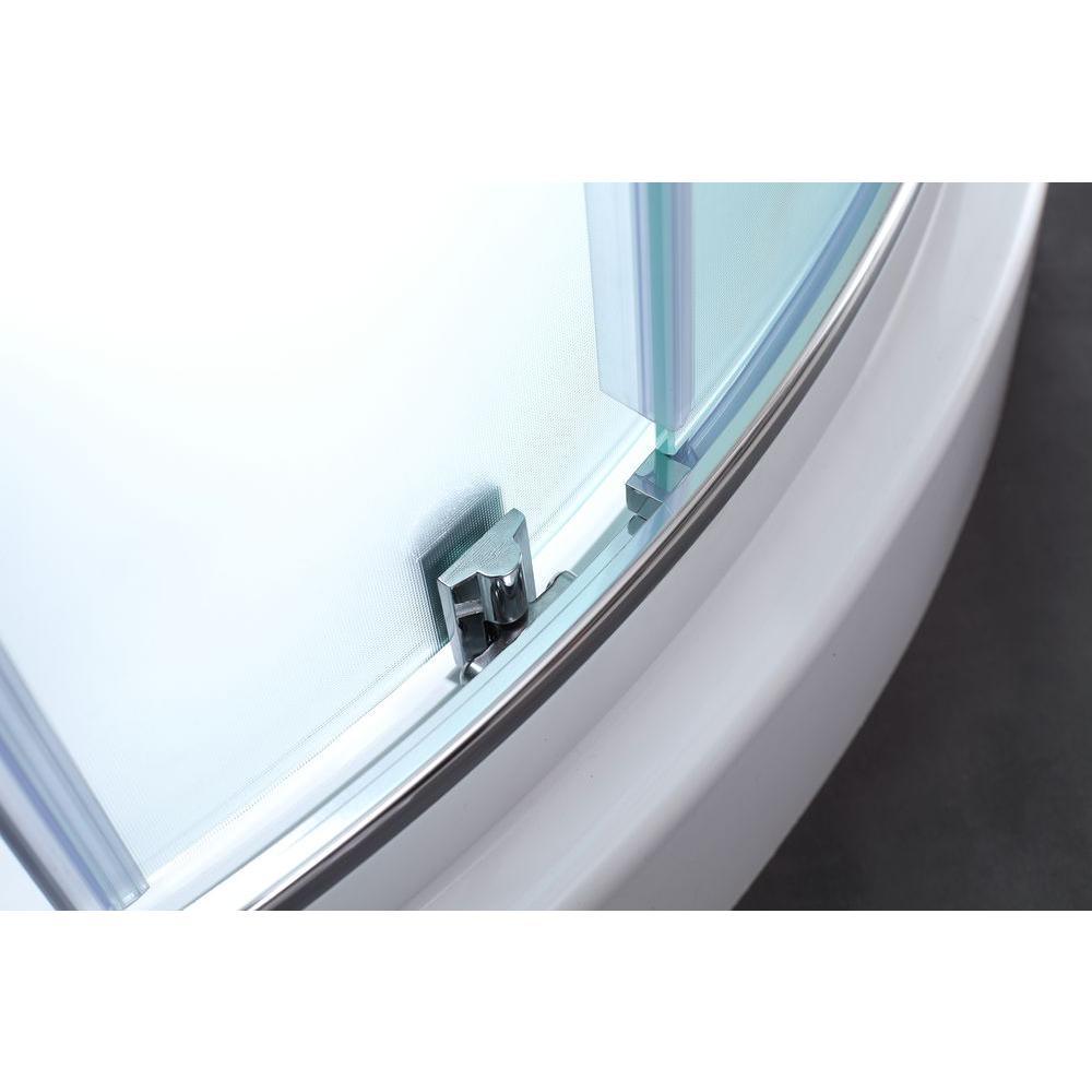 Breeze 36 in. L x 36 in. W x 76 in. H Corner Shower Kit with Intimacy Glass, Shower Base in White - Super Arbor