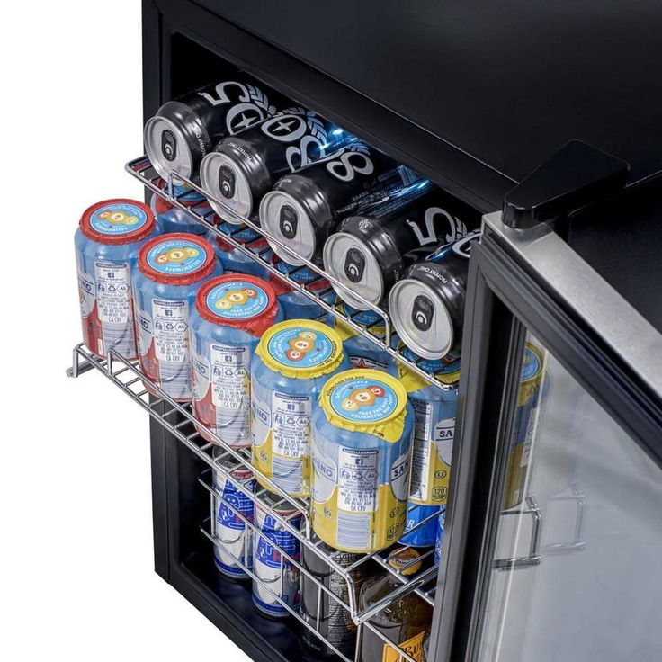 NewAir 90-Can Capacity (2.2-cu ft) Residential Stainless Steel/Black Freestanding Beverage Center