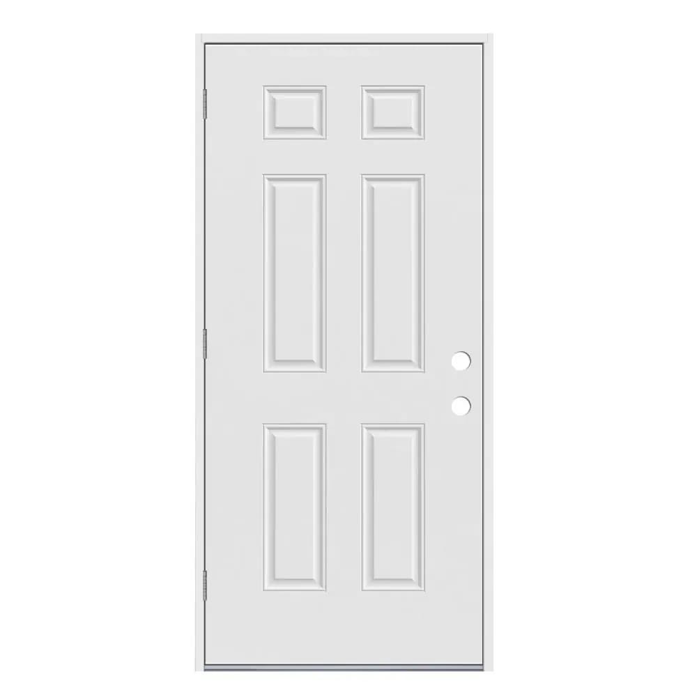 JELD-WEN 36x80 Steel prehung entry door, Right-hand outswing, Primed – primary view 1
