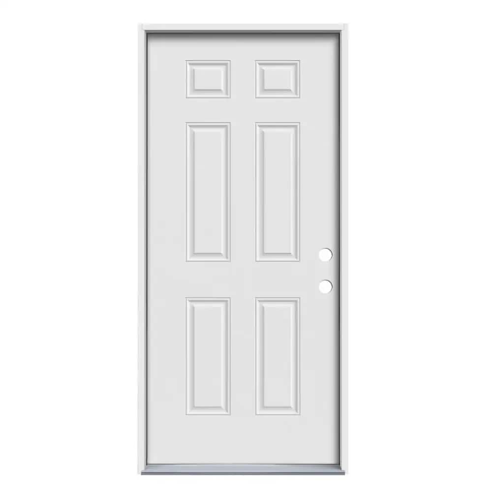 JELD-WEN 32x74 Steel prehung entry door, Left-hand inswing, Primed – primary view 1