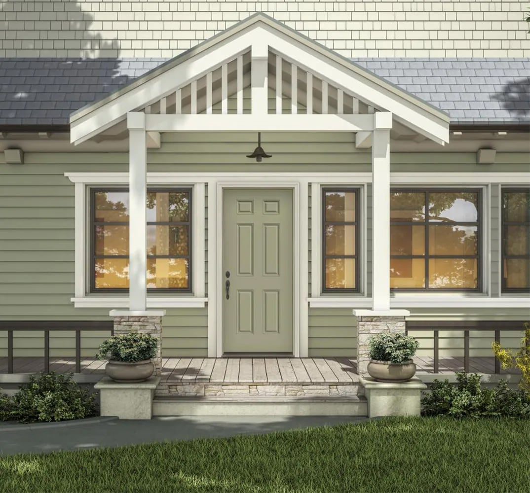 JELD-WEN 32x80 Steel prehung entry door, Left-hand outswing, Primed – vignette view 2