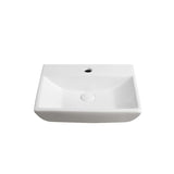 Elanti Wall-Mounted Rectangular Compact Bathroom Sink in White