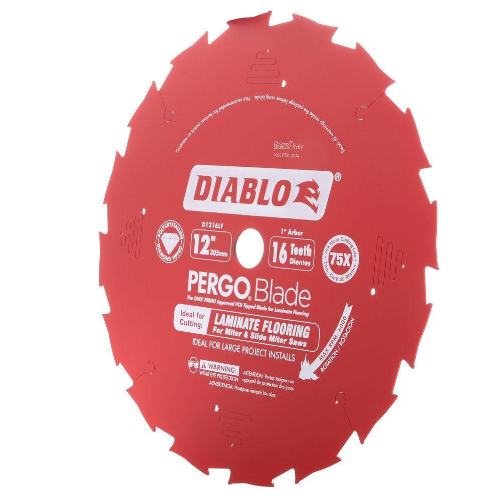 12 in. x 16-Tooth Polycrystalline-Diamond (PCD) Tipped Ultimate Flooring Blade - Super Arbor