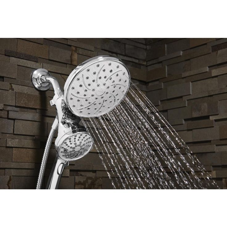 Attract 6-spray 6.75 in. Dual Shower Head and Handheld Shower Head in Chrome