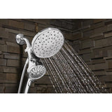 Attract 6-spray 6.75 in. Dual Shower Head and Handheld Shower Head in Chrome