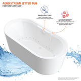 Sunstone 5.7 ft. Acrylic Flatbottom Air Bath Tub in White - Super Arbor
