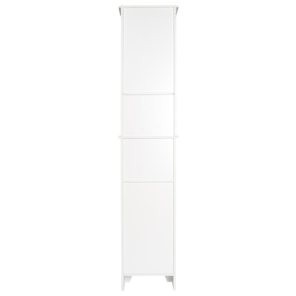 Contemporary Country 13.5 in. W x 8 in. D x 65 in. H Free Standing Floor Shelf with Lower Cabinet in White - Super Arbor