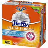 Hefty Hefty Ultra Strong 100-Pack 13-Gallon Clean Burst White Plastic Kitchen Trash Bag