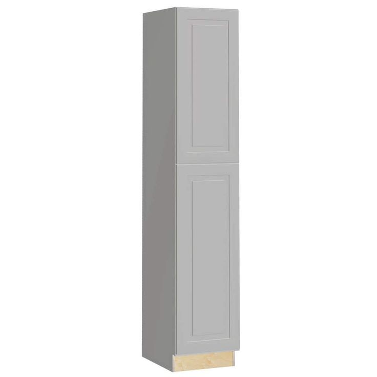 Home Decorators Collection Grayson 18 in. W x 24 in. D x 96 in. H Assembled Plywood Pantry Kitchen Cabinet in Pearl Gray with 4ROT Soft Close RH