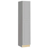 Home Decorators Collection Grayson 18 in. W x 24 in. D x 96 in. H Assembled Plywood Pantry Kitchen Cabinet in Pearl Gray with 4ROT Soft Close RH