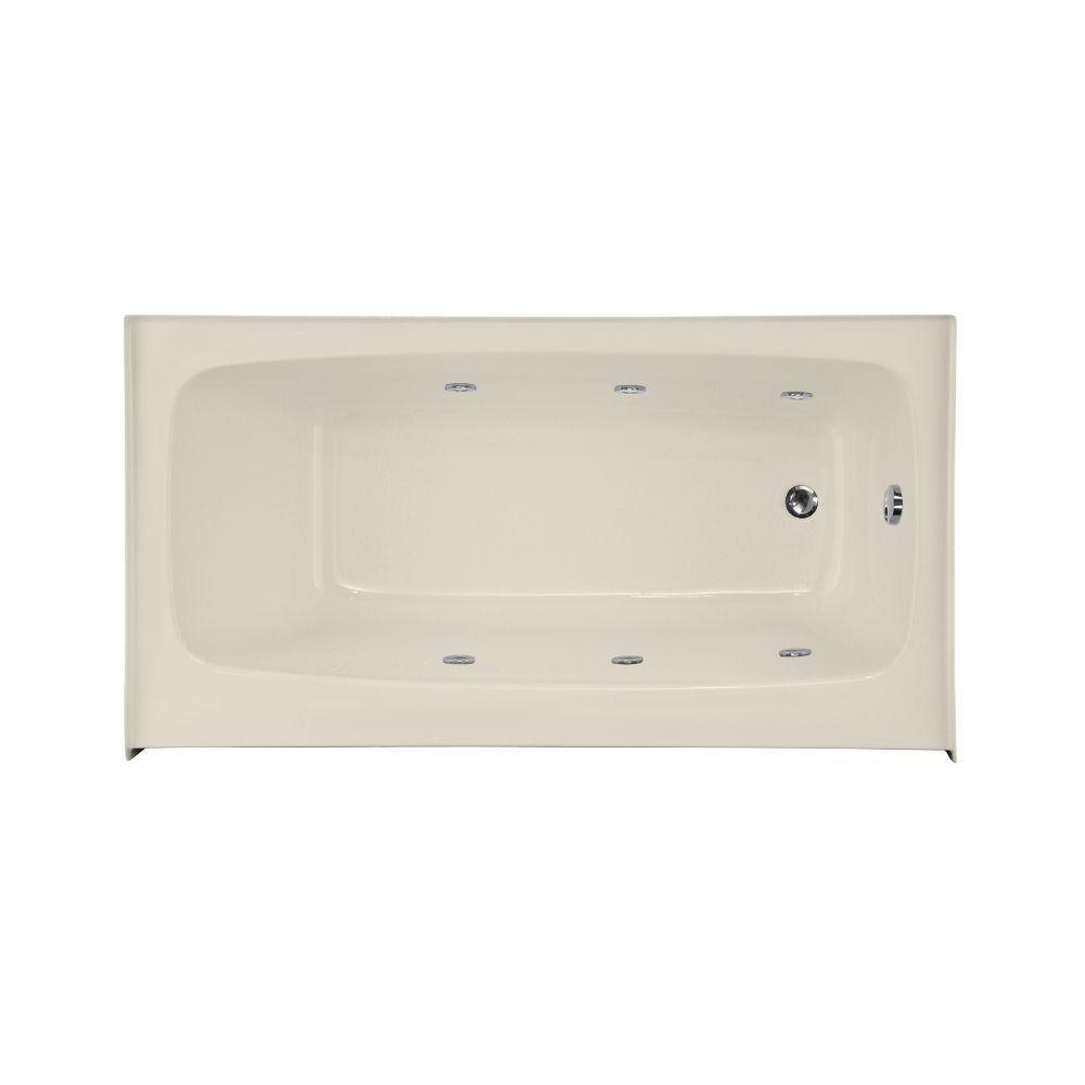 Trenton 53 in. Acrylic Rectangular Alcove Whirlpool Bathtub in White - Super Arbor