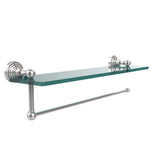 Waverly Place 16 in. L  x 5 in. H  x 5 in. W Paper Towel Holder with Clear Glass Shelf in Satin Nickel - Super Arbor